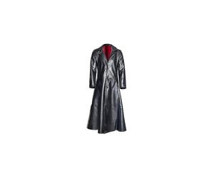 (XXXL, Burgundy) Mens Lapel Gothic Punk Black Long Coat Winter Leather Long Jacket Goth Vampire Coat Dark Knight Cool Cape Coat