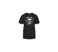 (XXXL) Coquette Skull With Bow And Bats Spooky Halloween T-Shirt