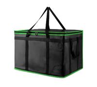 XXXL Insulated Food Delivery Bag - Reusable Thermal Cooler Grocery Bags for Doordash Catering, Pizza Carrier, Events, Keeps Cold/Hot Food Frozen or Warmer, Commercial (Black with Green Trim, 1PK)