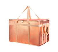 XXXL Insulated Food Delivery Bag - Reusable Thermal Cooler Grocery Bags for Doordash Catering, Pizza Carrier, Events, Keeps Cold/Hot Food Frozen or Warmer for Travel/Shopping, Commercial (Gold, 1PK)