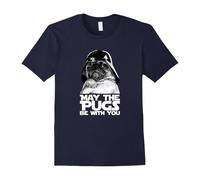 (XXXL) May The Pugs Be With You T-Shirt Funny Pug Dog Lovers Quotes-Father's Day