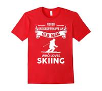 (XXXL) Skiing Tshirt , Never underestimate an old man who loves sk-Father's Day
