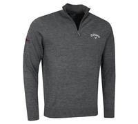 (XXXL, Steel Heather) Callaway Golf Mens 2025 1/4 Zip Blended Merino Thermal Opti-Dri Sweater