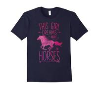 (XXXL) This Girl Dreams About Horses T Shirt I Love Horse Riding-Father's Day