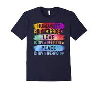 (XXXL) Women's humanity is my race love is my religion yoga shirts-Father's Day