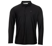 (XXXXL, Black) Calvin Klein Mens Long Sleeve Light Central Golf Polo Shirt