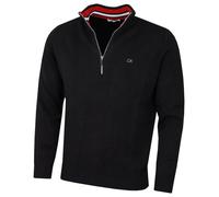 (XXXXL, Black/Red) Calvin Klein Mens 2026 Knit Cotton 1/2 Zip Golf CK Top Sweater