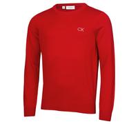 (XXXXL, Red) Calvin Klein Mens Round Neck Tour Durable Soft Golf Sweater