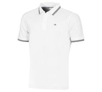 (XXXXL, White/Hunter Green) Calvin Klein Mens Campus Tipped Lightweight Golf Polo Shirt