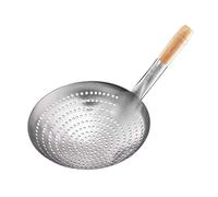 XXXXW Strainer Skimmer Ladle Kitchen Stainless Steel Wire Strainer Stainless Steel Wooden Handle Strainer Commercial Grade Large Colander for Family Hotel Restaurants （10.2"） Cooking Skimmers