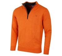 (XXXXXL, Orange) Calvin Klein Mens 2026 Knit Cotton 1/2 Zip Golf CK Top Sweater
