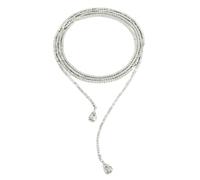 XXYAOCHEN Statement Necklace Stylish Rectangular Beaded Retro Minimalist Geometric Sweater Chain-grey-A