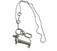 XXYAOCHEN Statement Necklace Women'S Smooth Surface Cartoon Pendant Long Beaded Sweater Chain-grey-A