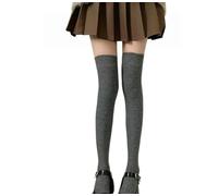 XXYAOCHEN Thigh High Stockings 3-Pair Women'S Classic Striped Versatile Over-The-Knee Socks-Grey-One Size
