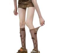 XXYAOCHEN Thigh High Stockings 3 Pairs Of Women'S Mesh Summer Breathable Openwork Over-The-Knee Socks-brown-One Size