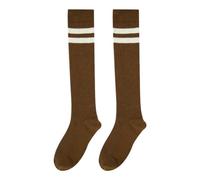 XXYAOCHEN Thigh High Stockings 5-Pair Women'S Striped Fashionable And Versatile Over-The-Knee Socks-brown-One Size