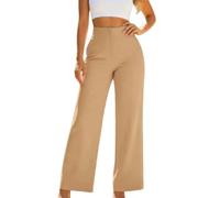 XXYAOCHEN Wide Leg Pants ，Lounge Pants Women'S Fashionable Wide-Leg Slim-Fit Long Versatile Office Pants-Khaki-S