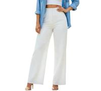 XXYAOCHEN Wide Leg Pants ，Lounge Pants Women'S Fashionable Wide-Leg Slim-Fit Long Versatile Office Pants-WHITE-XXXL