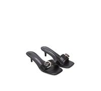 Xy London ‘Addison’ Kitten Heel Slip On Mule Sandals With Buckle Detail In Black Black 6