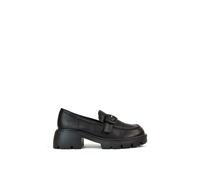 Xy London 'adelaide' Chunky Platform Block Heel Loafers In Black Black
