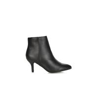 Xy London 'anastsia' Low Mid Kitten High Heel Stiletto Zip-Up Ankle Boots In Black Black 7