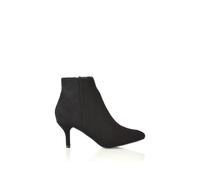 Xy London 'anastsia' Low Mid Kitten High Heel Stiletto Zip-Up Ankle Boots In Jet Black Jet Black 7