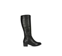 Xy London ‘anne’ Knee High Boots With Low Block Heel In Black Black