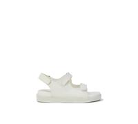 Xy London 'asher' Double Strap Flat Platform Heel Dad Sandals In White White 8