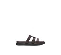 Xy London 'aurelia' Flat Slider Sandals With Comfortable Footbed In Brown Brown