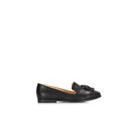 Xy London 'betsy' Flat Pointed Toe Tassel Loafer Shoes In Black Black