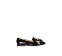 Xy London 'betsy' Flat Pointed Toe Tassel Loafer Shoes In True Black True Black