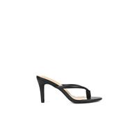 Xy London 'celina' Stiletto High Heel Mules With Thong Strap In Black Black