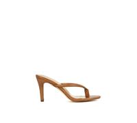Xy London 'celina' Stiletto High Heel Mules With Thong Strap In Brown Brown