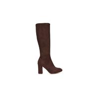 Xy London 'clementine' High Block Heel Knee High Boots In Brown Brown