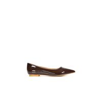 Xy London 'cordelia' Slip On Pointed Toe Flat Ballerina Pump Shoes In Brown Brown