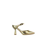Xy London 'daisy-May' High Heel Mules With Pointed Toe In Metallic Gold Metallic Gold