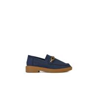 'Dakoa' Gold Chain Back to School Chunky Loafer Shoes XY London Navy 7