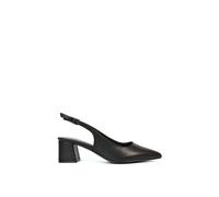 Xy London 'devon' Court Shoe Block Heels With Slingback In Black Black