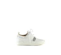 Xy London 'evanescence' Lace Up Flat Rubber Sole Trainers With Metallic Details In White White