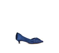 Xy London 'freya' Pointed Toe Kitten Low Heel Classic Bridal Shoe Pumps In Navy Navy