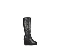 Xy London 'gloria' Knee High Wedge Boots With Platforms In Black Black