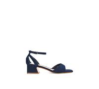 Xy London 'hayley' Strappy Block Low Heel Sandals With Cut Out In Navy Navy 7