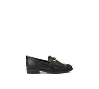 Xy London 'heidi' Black Loafers With Chain Detail Slip On Casual Black