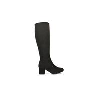 Xy London 'honey' Knee High Boots With Mid Block Heel And Inside Zip In Jet Black Jet Black