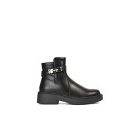 Xy London 'jodie' Chunky Sole Biker Ankle Boots With Inside Zip In Black Black 4