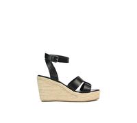 Xy London 'kala' Espadrille Strappy Platform Wedge Heel Sandals With Ankle Strap In Black Black 4