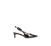 Xy London 'kelly' Kitten Heel Court Shoes With Slingback In True Black True Black 4