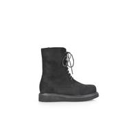 Xy London 'lizzo' Flat Chunky Sole Zip-Up Flatform Lace Up Ankle Biker Boots In Jet Black Jet Black