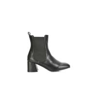 Xy London 'luca' Square Toe Pull On Mid Block Heel Chelsea Boots In Black Black 4