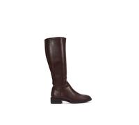 Xy London 'lucia' Low Block Heel Knee High Riding Boots In Brown Brown 8